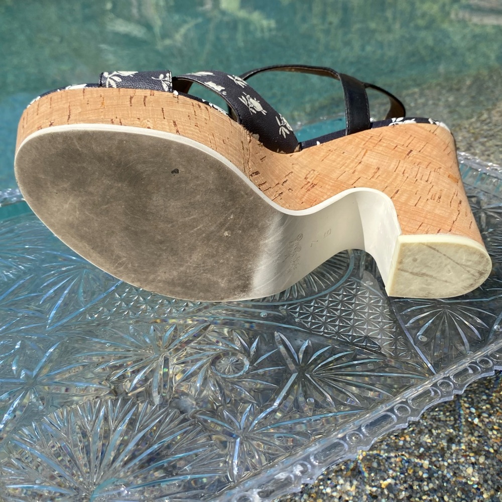 Coach Queen Calico Platfotm Sandal Wedge Heels Size 7 - Picture 4 of 4